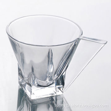 Glass coffee cup with spercial shape and capacity 170ml